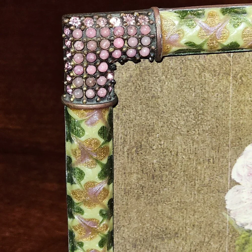RARE WOW JAY STRONGWATER ARGYLE PLAID PINK DARJEELING PAVE CRYSTAL ENAMEL FRAME